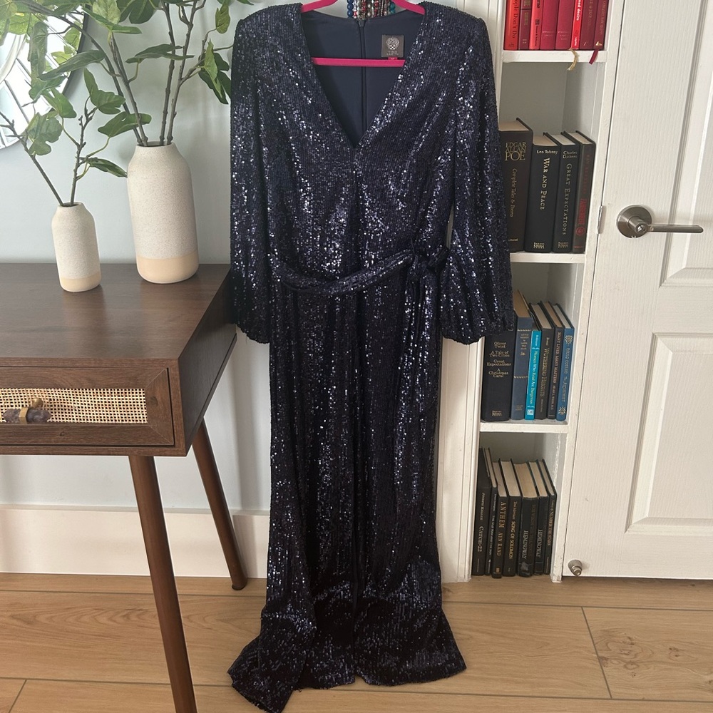 Vince Camuto Sequined Long Sleeve Dress